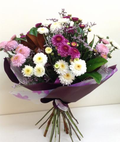 Large - Mixed Chrysanthemum Hand Tied Bouquet